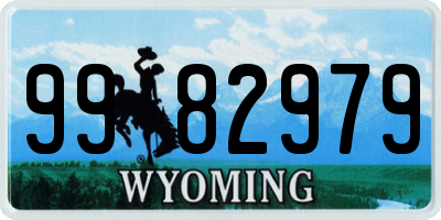 WY license plate 9982979