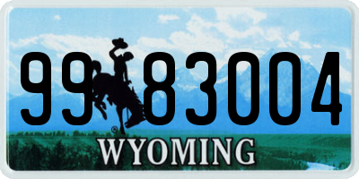 WY license plate 9983004