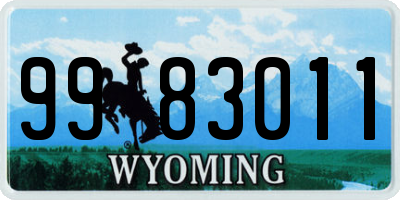 WY license plate 9983011