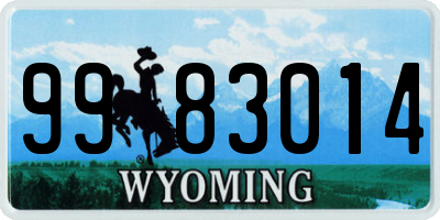 WY license plate 9983014