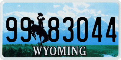 WY license plate 9983044