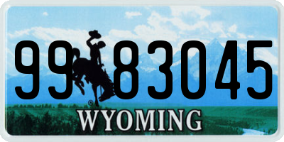 WY license plate 9983045