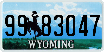 WY license plate 9983047