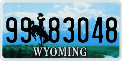 WY license plate 9983048