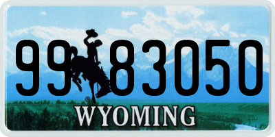 WY license plate 9983050