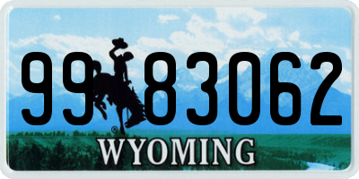 WY license plate 9983062