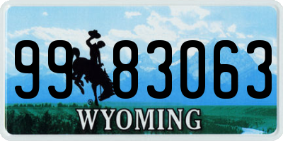 WY license plate 9983063