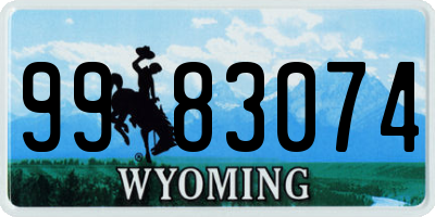 WY license plate 9983074