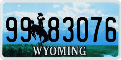 WY license plate 9983076