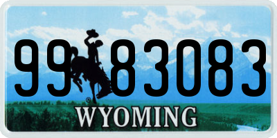 WY license plate 9983083