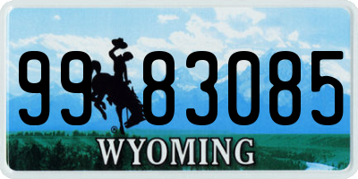 WY license plate 9983085