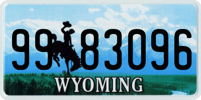 WY license plate 9983096