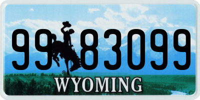WY license plate 9983099