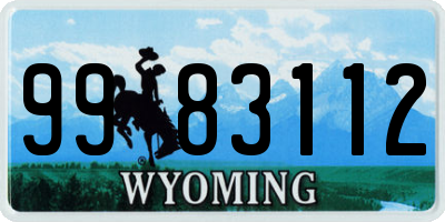WY license plate 9983112