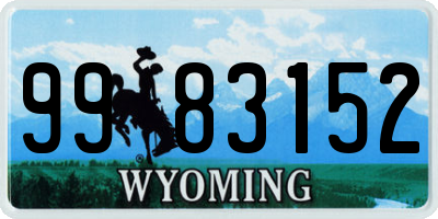 WY license plate 9983152