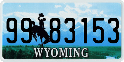 WY license plate 9983153
