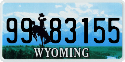 WY license plate 9983155