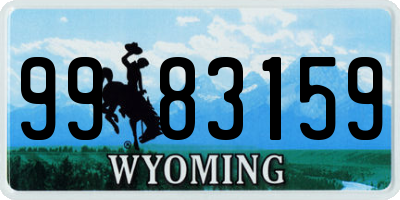 WY license plate 9983159