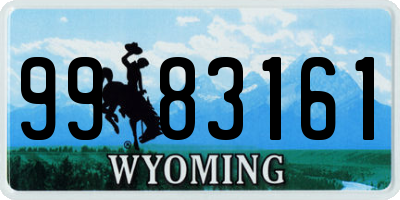 WY license plate 9983161