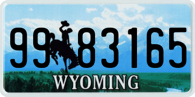 WY license plate 9983165