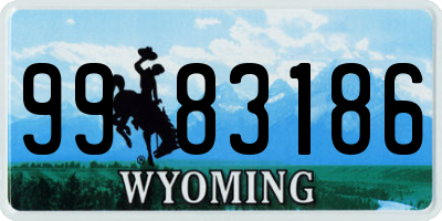 WY license plate 9983186