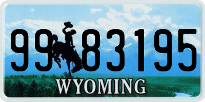 WY license plate 9983195