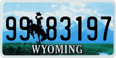 WY license plate 9983197