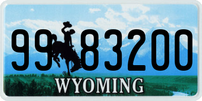 WY license plate 9983200
