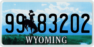 WY license plate 9983202