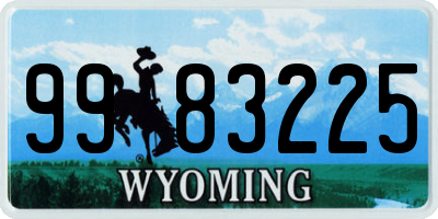 WY license plate 9983225