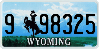 WY license plate 998325