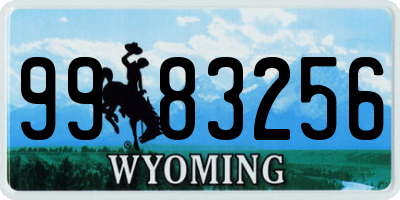 WY license plate 9983256