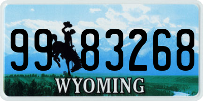 WY license plate 9983268