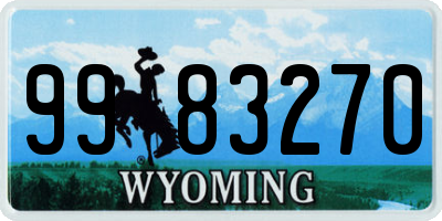 WY license plate 9983270