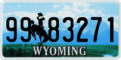 WY license plate 9983271