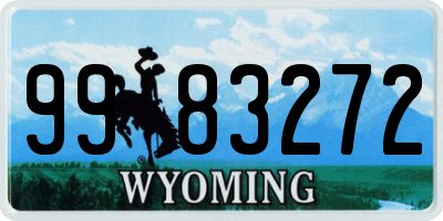 WY license plate 9983272