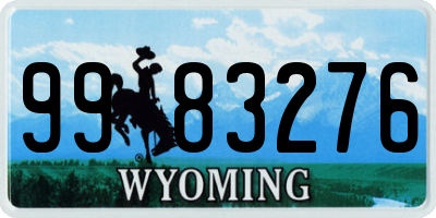 WY license plate 9983276