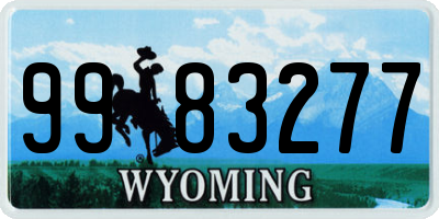 WY license plate 9983277