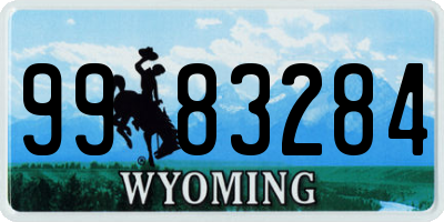 WY license plate 9983284