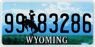 WY license plate 9983286