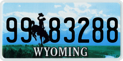 WY license plate 9983288