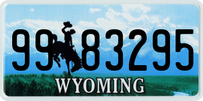 WY license plate 9983295