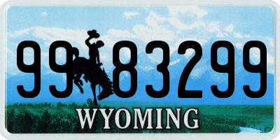 WY license plate 9983299
