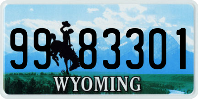 WY license plate 9983301