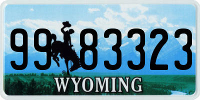 WY license plate 9983323