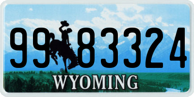 WY license plate 9983324