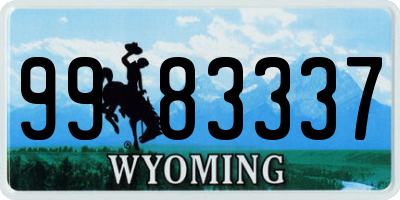 WY license plate 9983337