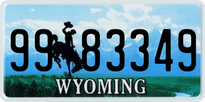 WY license plate 9983349