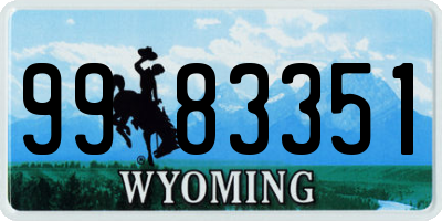 WY license plate 9983351