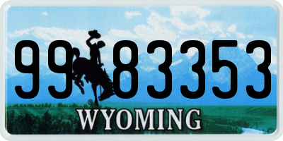 WY license plate 9983353